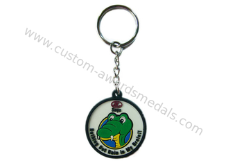 2D Custom Promotional Soft PVC Keychain / Keyring for Mobile Phone