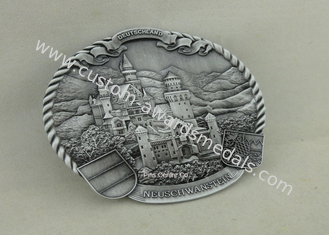 Personalized Deluxe Clutch Badges Souvenir 3D Metal Badges Antique Silver Plating