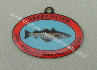 Custom Offset Printing Enamel Medal For HAKOYDILTEN , Stainless Steel Norway Medals